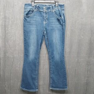 Copper Flash Womens Jeans Curvy Bootcut Embroidered Pockets 16 Blue